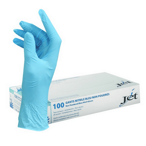 GANTS JETABLES NITRILE BLEU T9 LARGE (BTE 100)